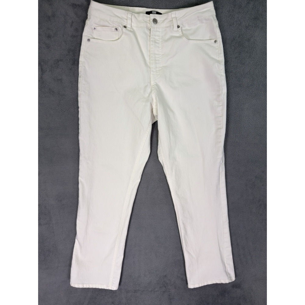 Frye Jeans Womens 8/29 White Denim High Rise Straight Leg Stretch